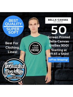 50 Custom Screen Printed Bella+Canvas T Shirt Special 